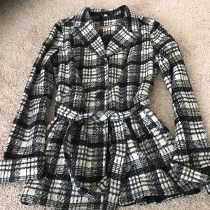Plaid blazer coat
